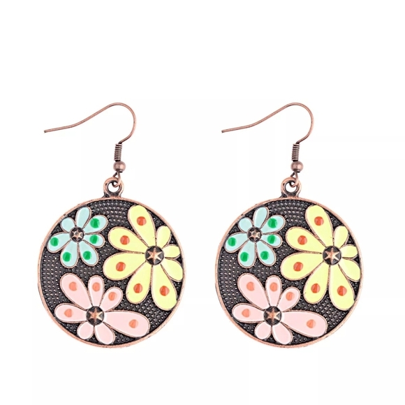 Multicolor Floral Earrings - Picture 1 of 10